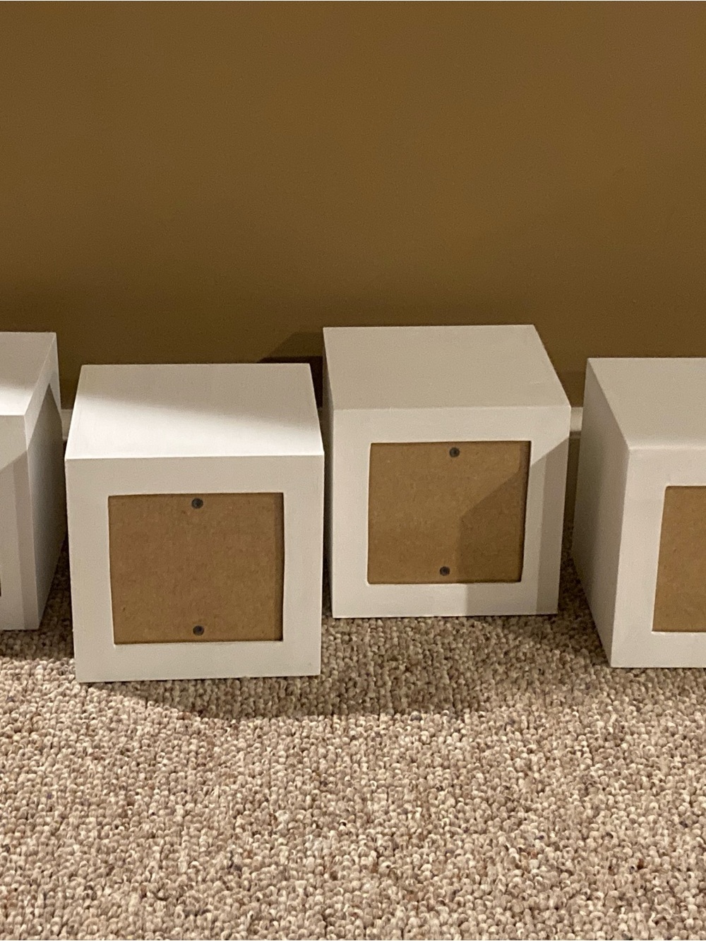 Dorm Deco: 4 White Cube Picture Frame Set